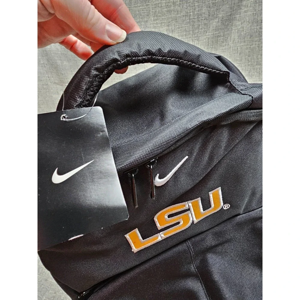 Nike LSU Tigers Backpack Black One Size NCAA Football Embroidered Bookbag NWT